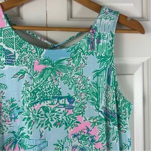 Lilly Pulitzer Blue and Green Tropical Dress